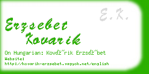 erzsebet kovarik business card